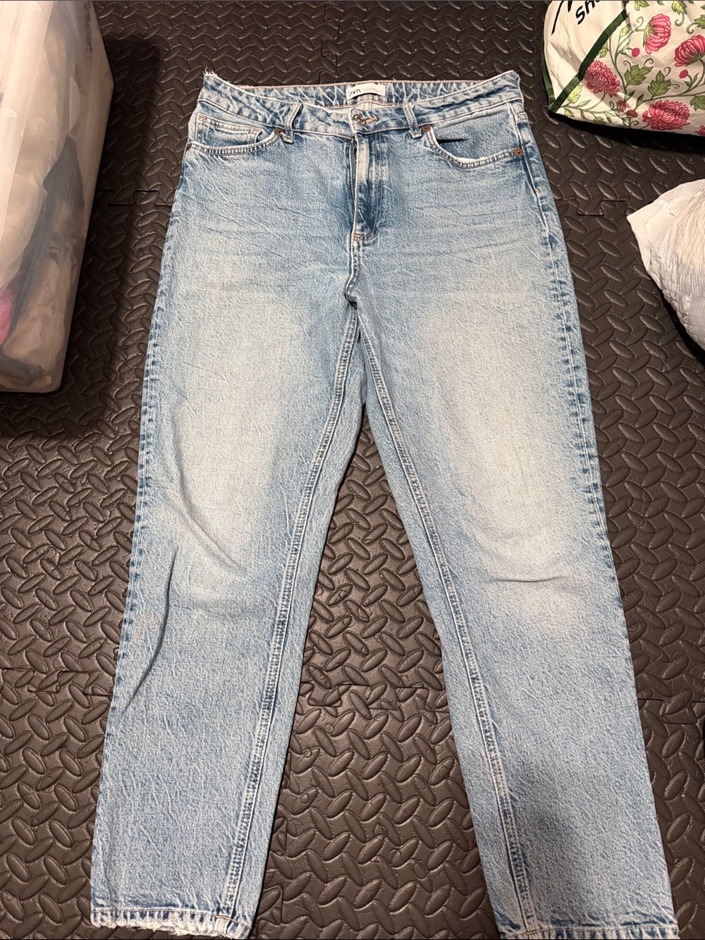 Zara Light Blue Straight Leg Jeans